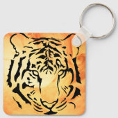 Tijgerogen in zwarte, silhouette trektas sleutelhanger (Achterkant)