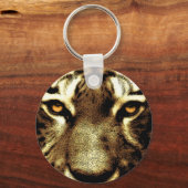 Tijgerogen Wilde Dieren Basic Button Sleutelhanger (Voorkant)