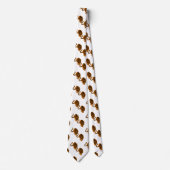 Tijgerontwerp Oranje/zwart team mascot wit Stropdas (Voorkant)