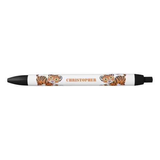 Tijgerontwerp Zwarte Inkt Pen (Voorkant)