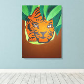 Tijgeroog Canvasprint Canvas Afdruk (Insitu (Houten vloer))