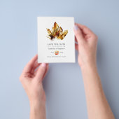Tijgeroog Kristallen Trouw Save The Date Flyer (Hand)