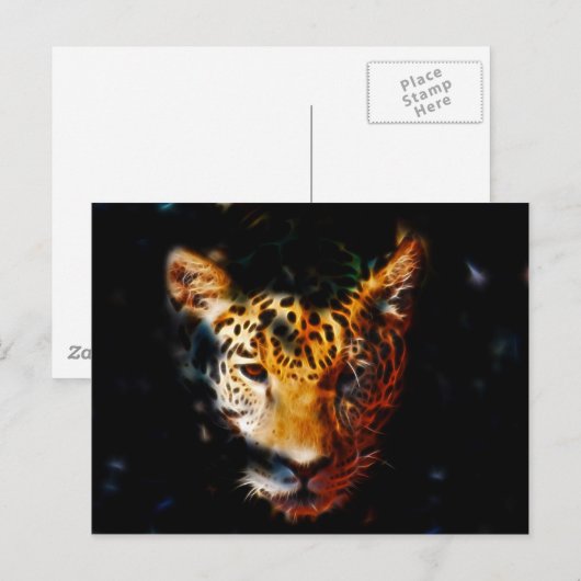 Tijgeropkomende Briefkaart (Voorkant / Achterkant)