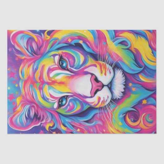 Tijgerpalet: Kleurrijke Tiger Decoupage, Tissuepapier (Voorkant)