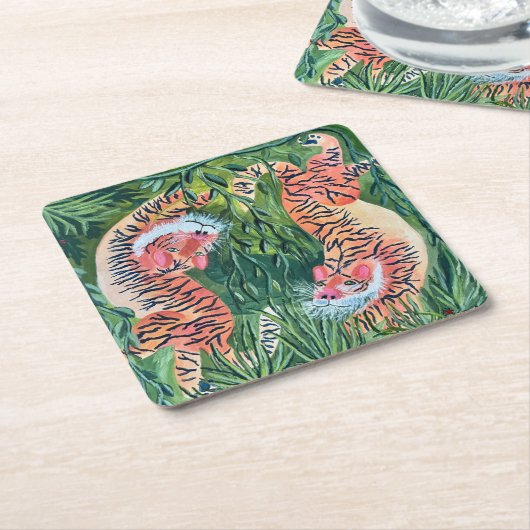 Tijgerpapier onderzetters (Schuin)
