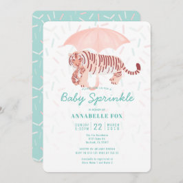 Tijgerparaplu Baby Sprinkle Shower Invitation Kaart