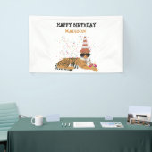 tijgerpartij - dieren met een feestdag spandoek (Beurs)