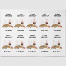 Tijgerpartij - Dieren van de geboorte van een kind Tissuepapier