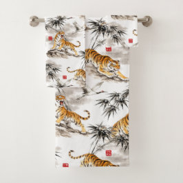 tijgerpatroon bad handdoek
