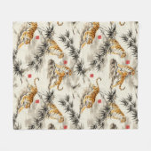 Tijgerpatroon Fleece Deken (Voorkant (Horizontaal))