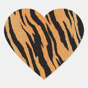 tijgerpatroon hart sticker