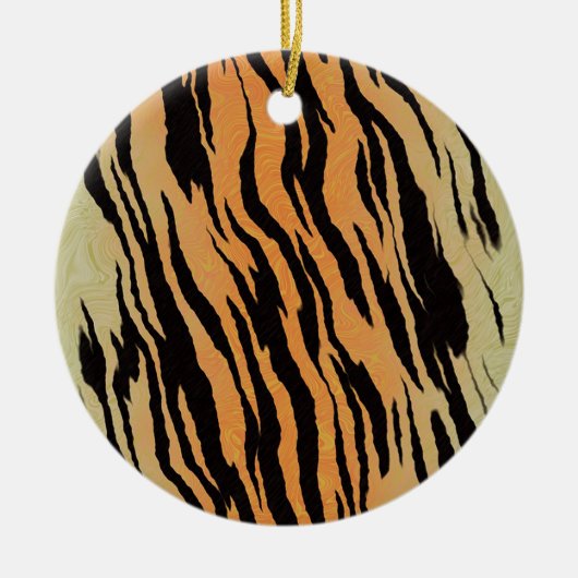 Tijgerpatroon Keramisch Ornament (Voorkant)