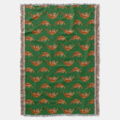 Tijgerpatroon met groene achtergrond deken (Voorkant Verticaal)