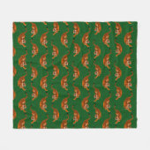 Tijgerpatroon met groene achtergrond fleece deken (Voorkant (Horizontaal))
