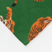 Tijgerpatroon met groene achtergrond fleece deken (Hoek)