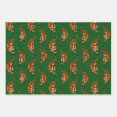 Tijgerpatroon met groene achtergrond inpakpapier vel (Voorkant 3)