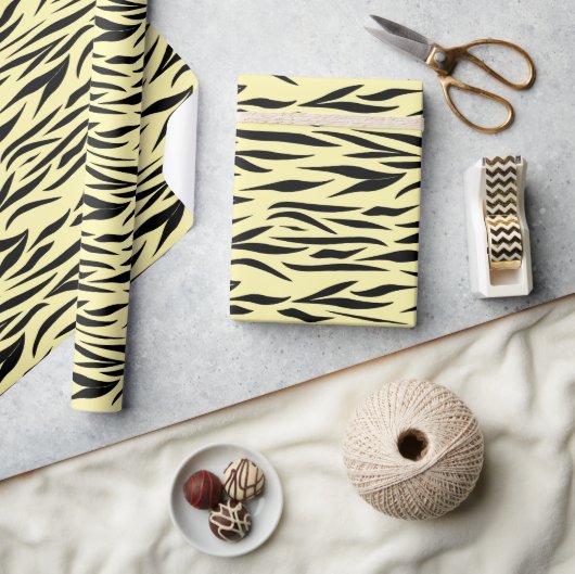 Tijgerpatroon voor Baby showers Yellow Seamless Cadeaupapier (Crafts)