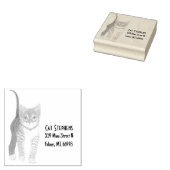 Tijgerpoes Houten Stempel Met Tekst (Gestempeld)