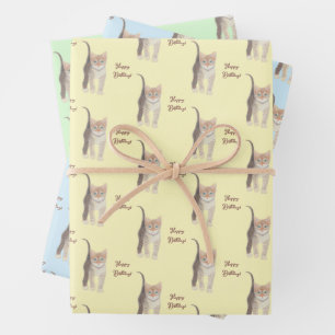 Tijgerpoes Kitten Aanpasbare Inpakpapier Vellen