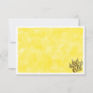 Tijgerpootafdruk Blanco Aquarel Notitiekaartje