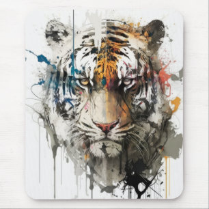 Tijgerportret Dierenschilderij Wildlife Outdoors Muismat