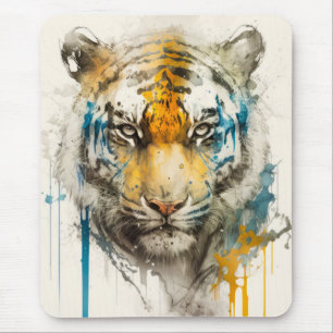 Tijgerportret Dierenschilderij Wildlife Outdoors Muismat