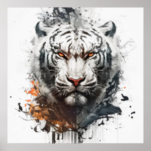 Tijgerportret Dierenschilderij Wildlife Outdoors Poster