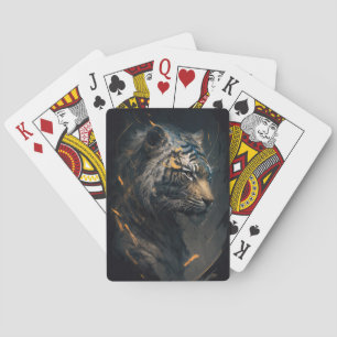 Tijgerportret Dierlijke Natuur Wildlife Schilderij Pokerkaarten