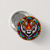 Tijgerportret met Mandala-ontwerp Ronde Button 3,2 Cm (Voorkant /achterkant)
