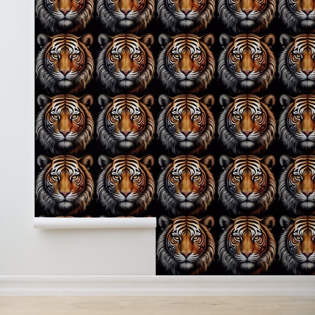 Tijgerportret op zwart behang (Applicatie)