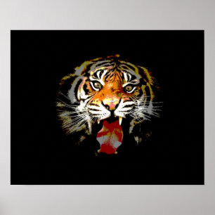 Tijgerposterprint - Pop Art-stijl Tijgersposters Poster