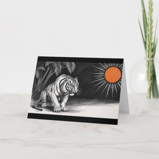 Tijgerpotloodschets Kaart (Voorkant)