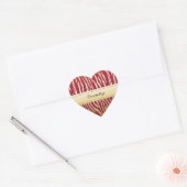 Tijgerprint Elegant rood en goud dierlijk patroon Hart Sticker (Envelop)