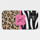 Tijgerprint en Luipaardprint Persoonlijk Monogram Case-Mate iPhone Case (Achterkant (horizontaal))
