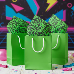 Tijgerprint in kleine fluorescerende groene kleur tissuepapier