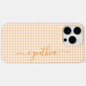 Tijgerprint Klein Perzik Gingham Onderschrift Case-Mate iPhone Case (Achterkant (horizontaal))
