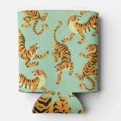  tijgerprint naadloos patroon blikjeskoeler (Achterkant)