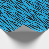 Tijgerprint voor Thanksgiving Gifts Blue Seamless Cadeaupapier (Hoek)