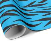 Tijgerprint voor Thanksgiving Gifts Blue Seamless Cadeaupapier (Rol Hoek)