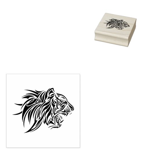 Tijgerprofiel Rubberstempel (Gestempeld)