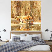 Tijgerreflectie Canvas Afdruk (Insitu (Slaapkamer))