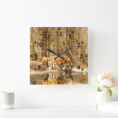 Tijgerreflectie Vierkante Klok (Huis)