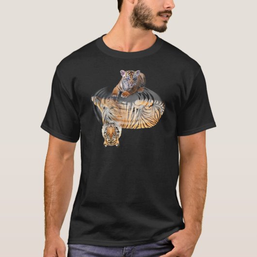 Tijgerreflectiekat voor vriendkat t-shirt (Voorkant)