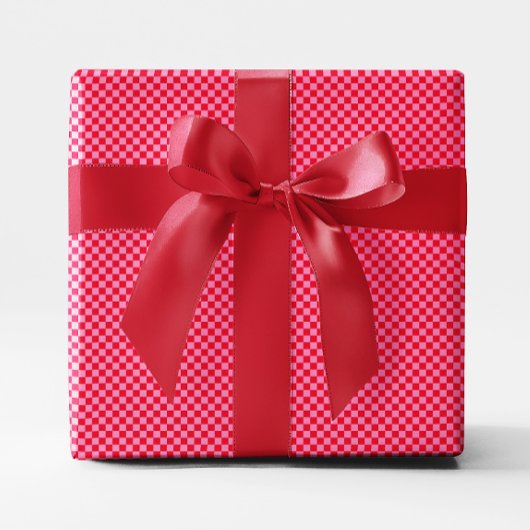 Tijgerrood en Roze Geruit Cadeaupapier