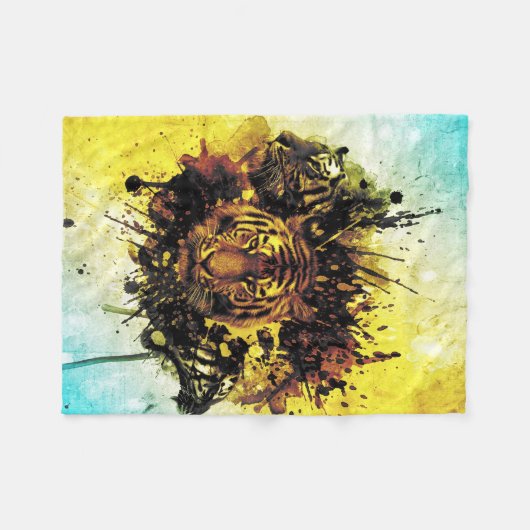 Tijgers 3A Fleece Deken (Voorkant (Horizontaal))