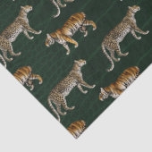 Tijgers en luipaarden op groene ontkoppeling tissuepapier (Detail)