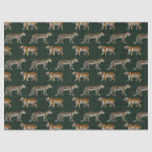 Tijgers en luipaarden op groene ontkoppeling tissuepapier (Voorkant)