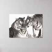 Tijgers - Handgeschilderd Wildlife Portret Canvas Afdruk (Voorkant)