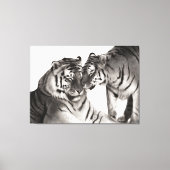 Tijgers - Handgeschilderd Wildlife Portret Canvas Afdruk (Voorkant)