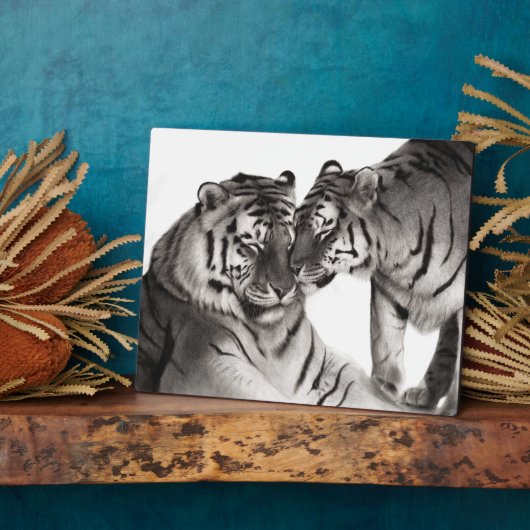 Tijgers - Handgeschilderd Wildlife Portret Fotoplaat (Zijkant)